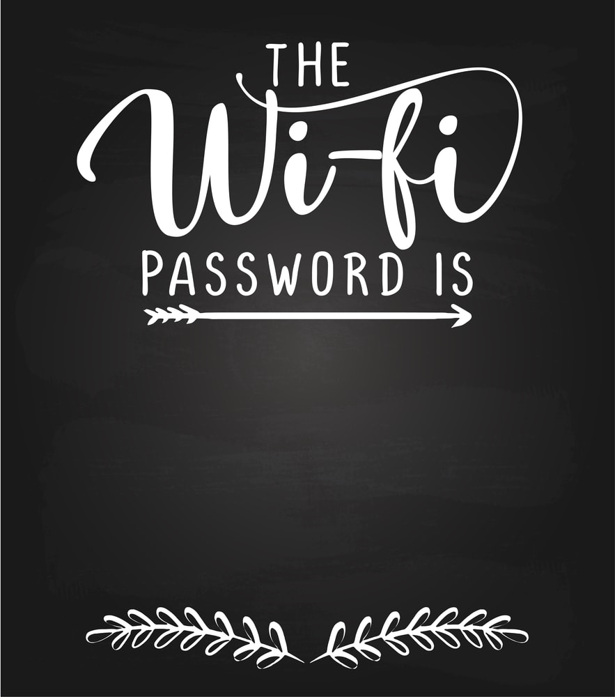wifi password sign in chalk for quests