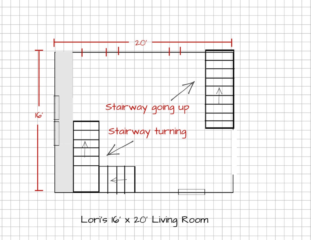 a drawing of staircases in a floor plan