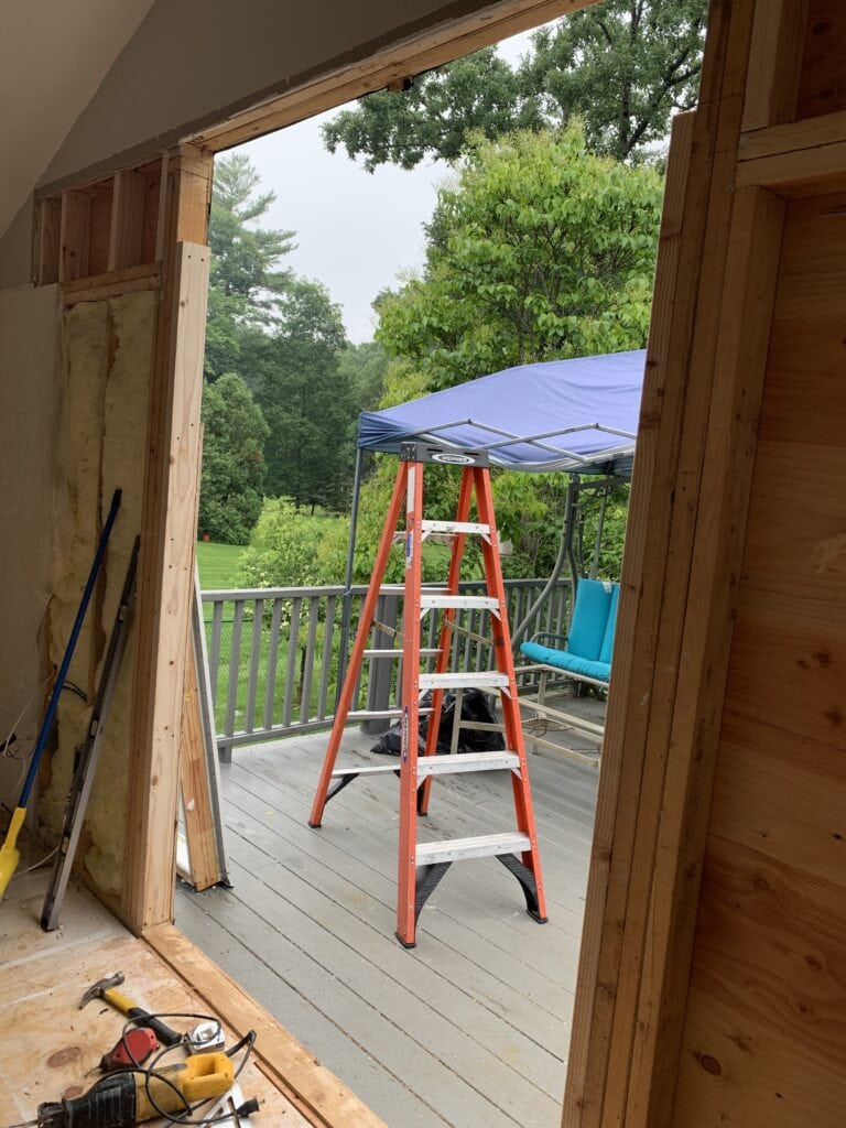 hole in the wall of the house for new doors