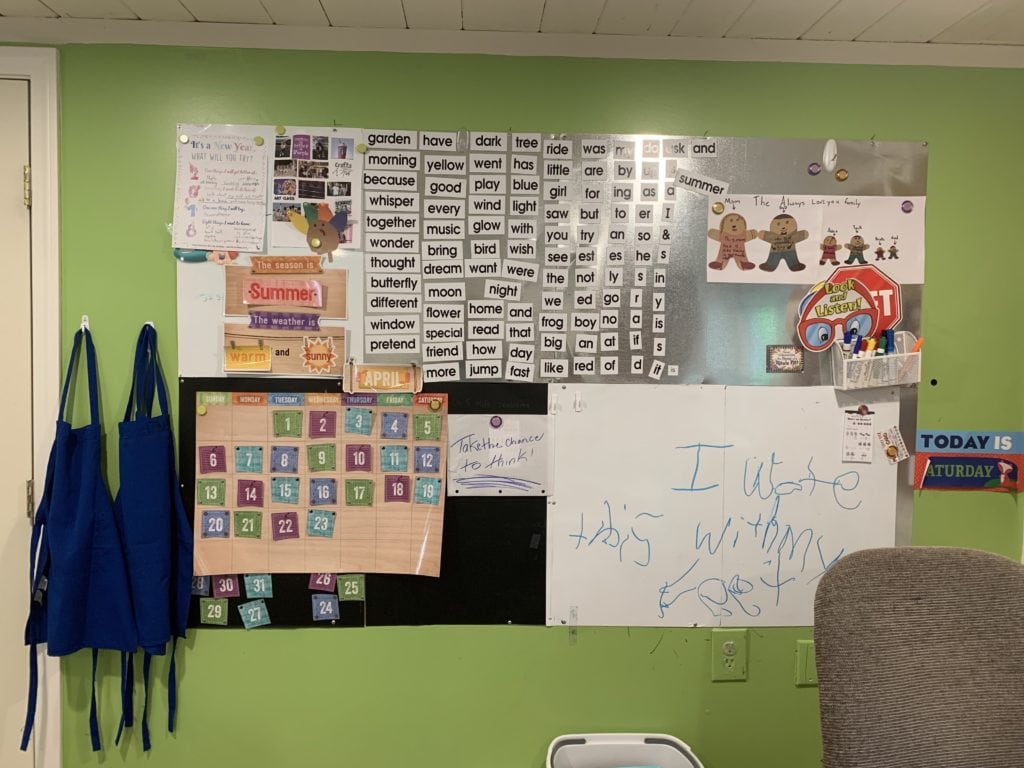 pic of chalk/white board before remodel