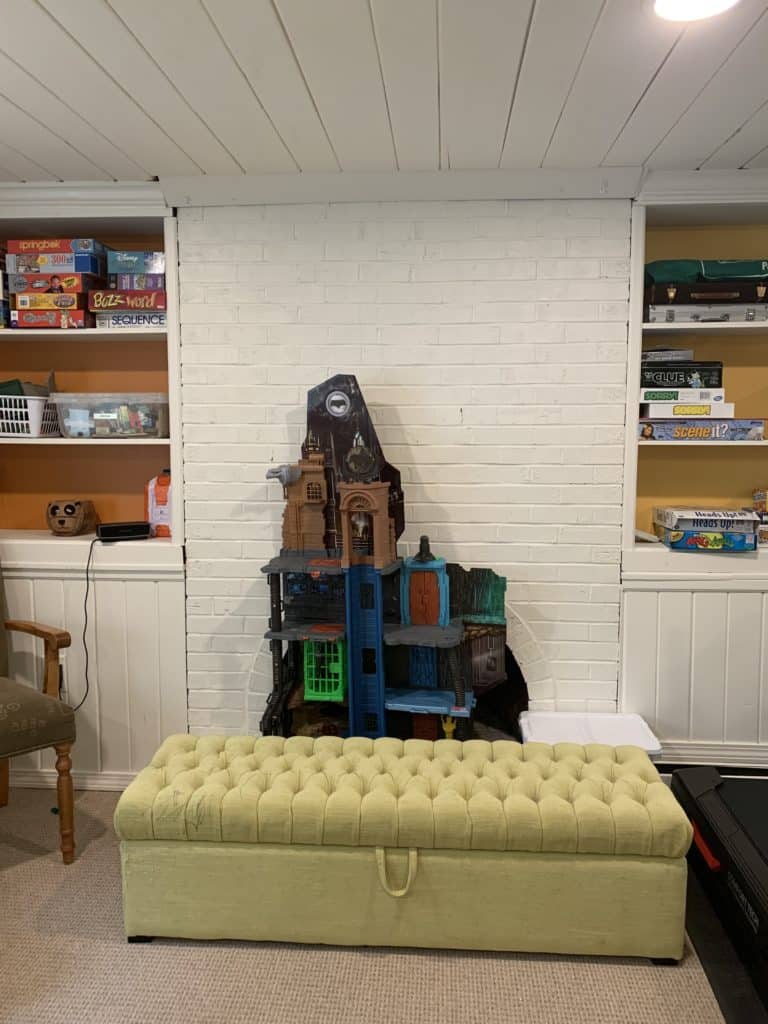 fireplace before our remodel