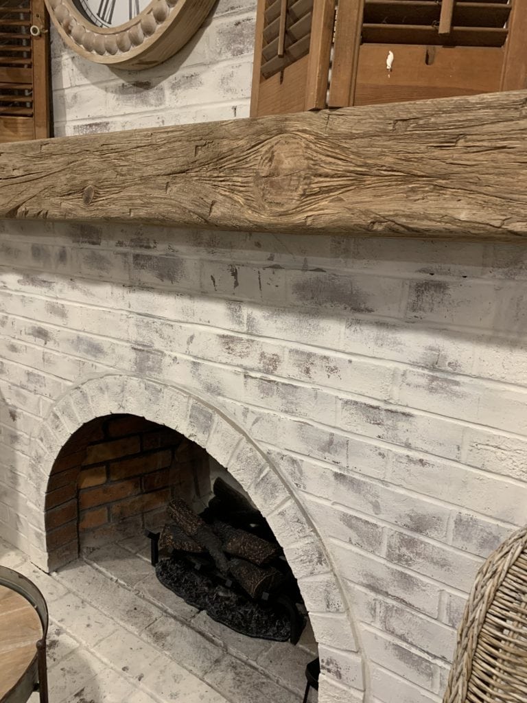 painted fireplace after stripping