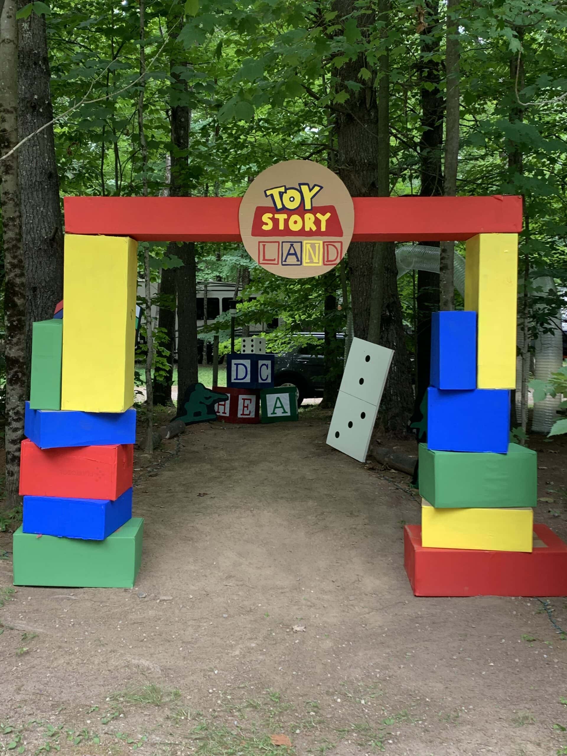 Toy Story entrance to a halloween walk-thru