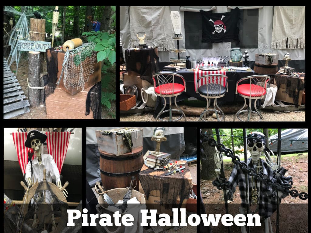 images of pirate props for a camping halloween celebration