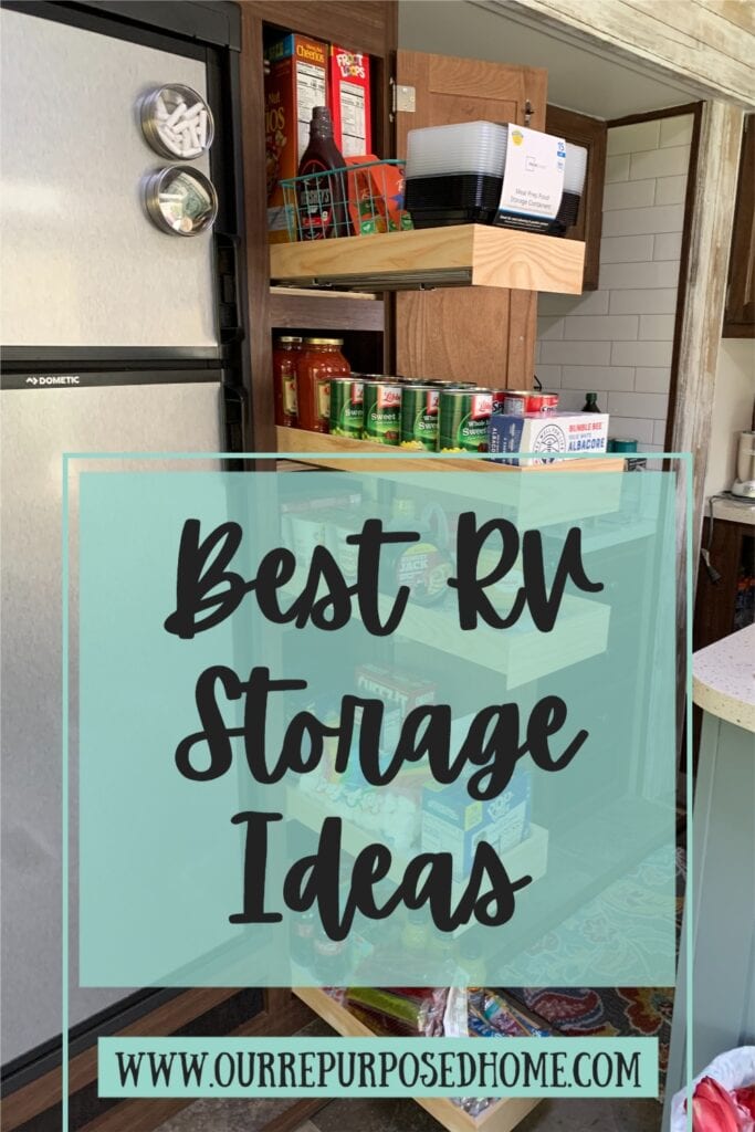 Best RV storage ideas with pic of a kitchen pantry with slide outs