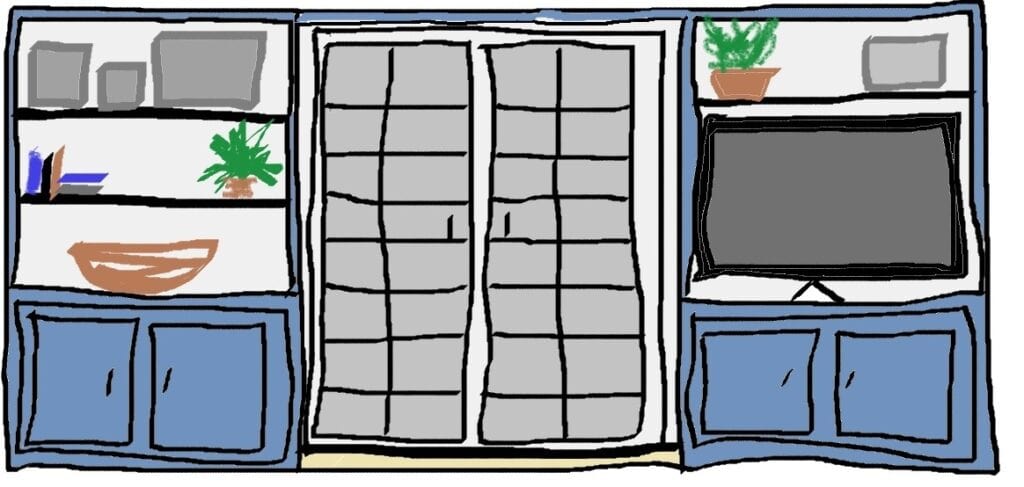 my hand drawn sketch of new built-ins