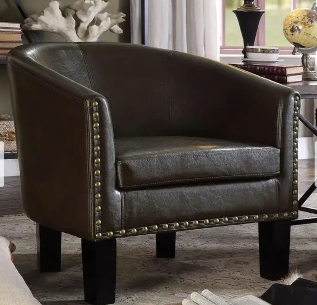 leather look pub chair