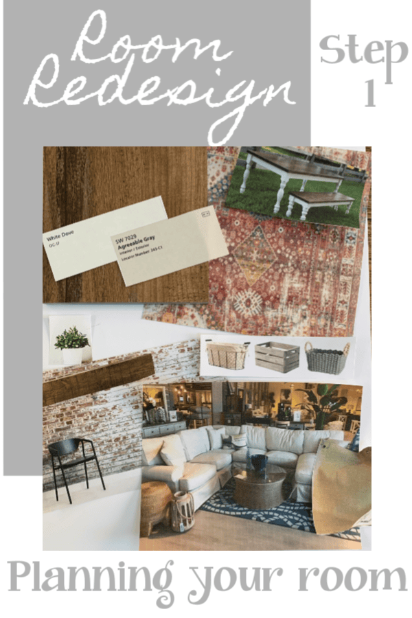 pinterest pin showing a design board of a room I'm redesigning