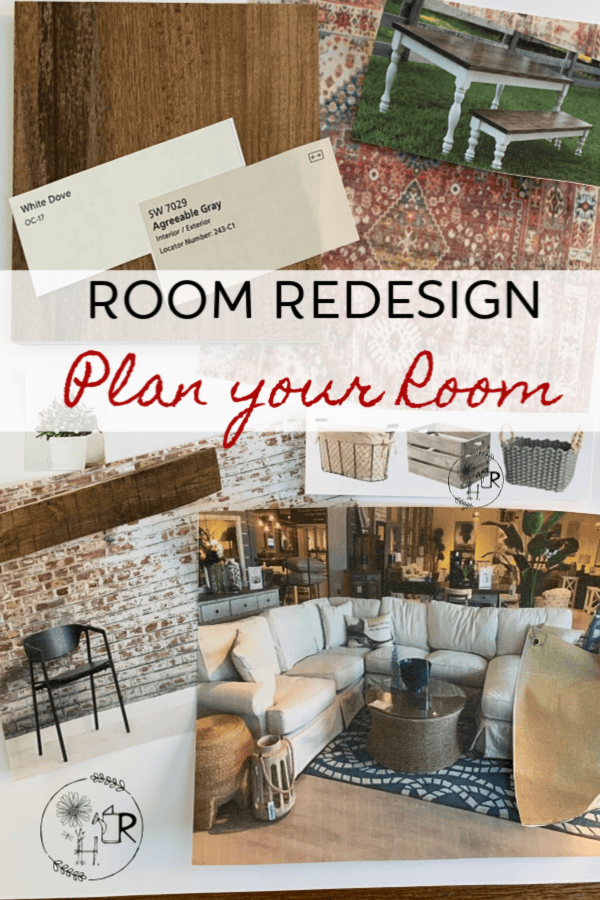 pin for remodeling any room in your home showing a design board