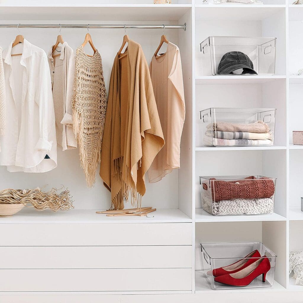 neatly organized closet