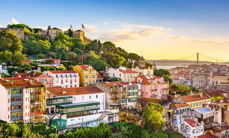 Lisbon,,Portugal,Skyline,At,Sao,Jorge,Castle,In,The,Afternoon.