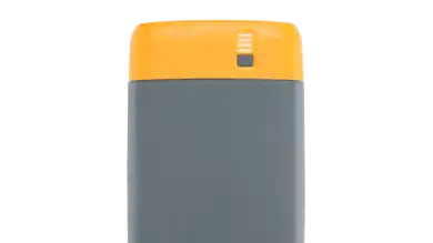 Portable Bluetooth speaker for outdoor camping and hiking activities.