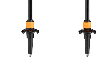 Adjustable trekking poles for hiking and outdoor adventures.