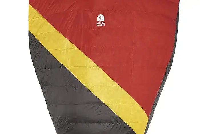 Sleeping bag for outdoor camping and hiking in cold conditions.