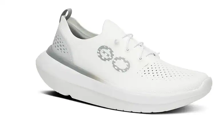 White men's OOmy Stride X1 athletic shoe with breathable design.