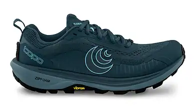 Women's outdoor trail shoe with Vibram sole and waterproof features.