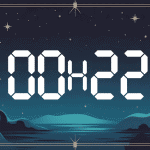 Horloge affichant 00h22 signification sur fond nocturne étoilé