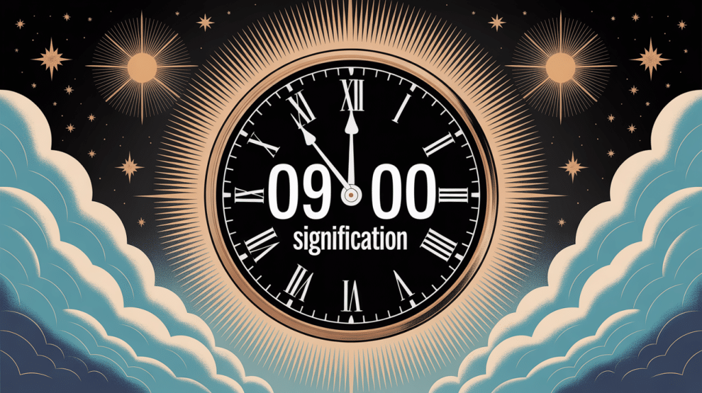09h00 signification illustration horloge mystique et spirituelle
