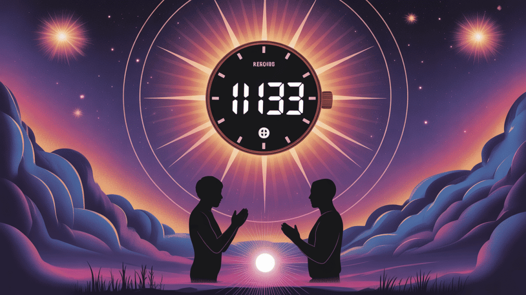 horloge 11h33 signification flamme jumelle silhouettes lumière