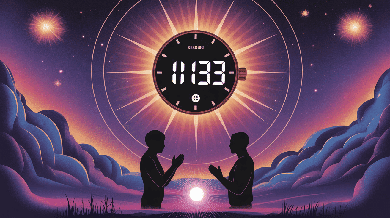 horloge 11h33 signification flamme jumelle silhouettes lumière