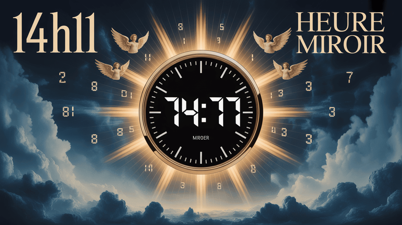 image 14h11 signification heure miroir digitale et symboles spirituels