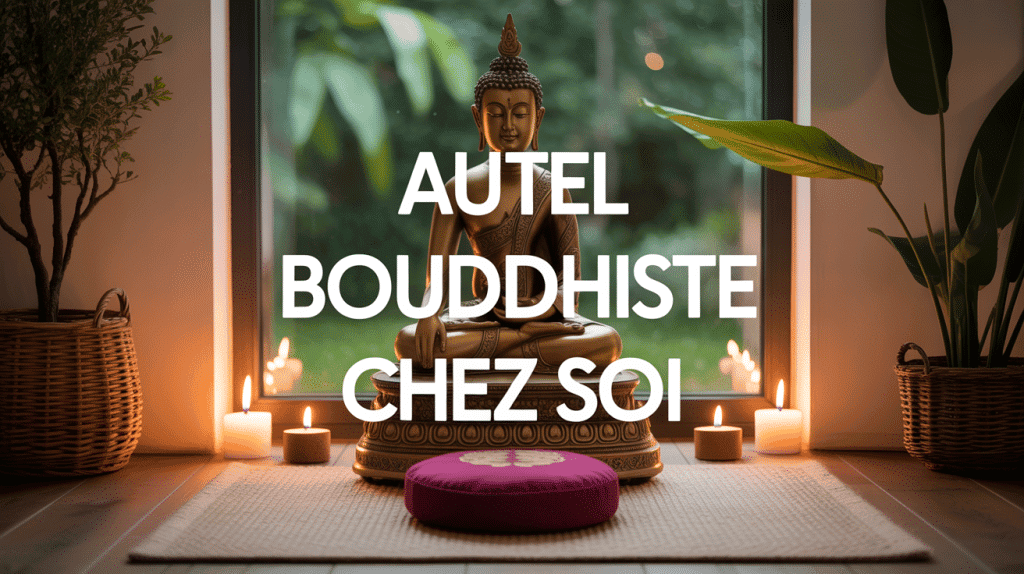 Autel bouddhiste maison moderne coin paisible