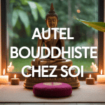 Autel bouddhiste maison moderne coin paisible