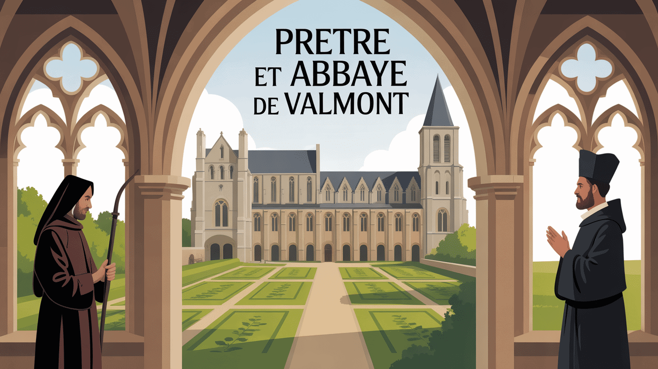 Difference pretre abbaye de valmont illustration médiévale gothique
