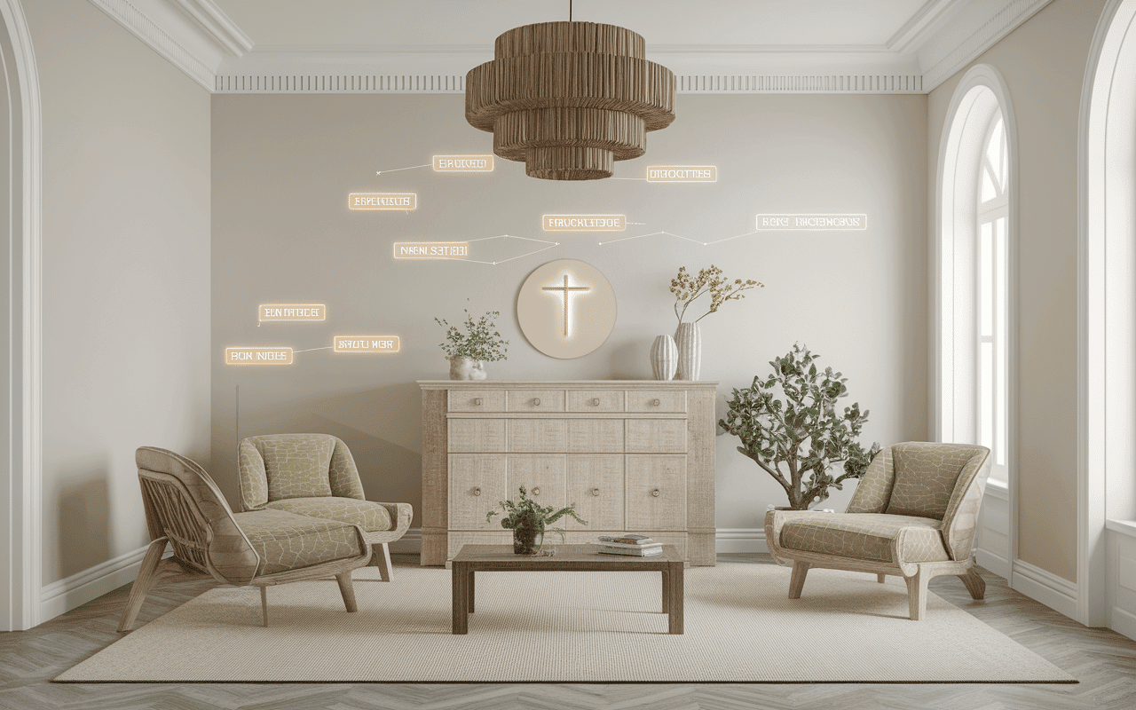 Autel bouddhiste maison plan aménagement