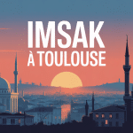 Illustration imsak Toulouse à l'aube avec mosquées