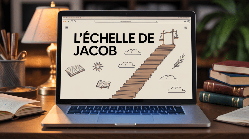 L'échelle de Jacob blog sur ordinateur avec symboles spirituels