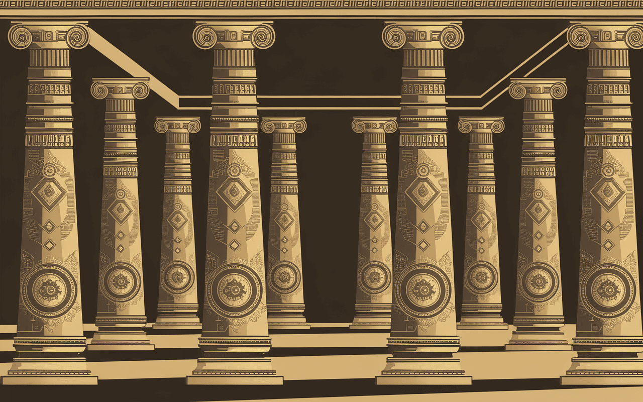 Tatouage fleur de vie sur colonne ancienne symbole géométrique