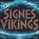 signe viking sur pierre ancienne avec runes et marteau de Thor