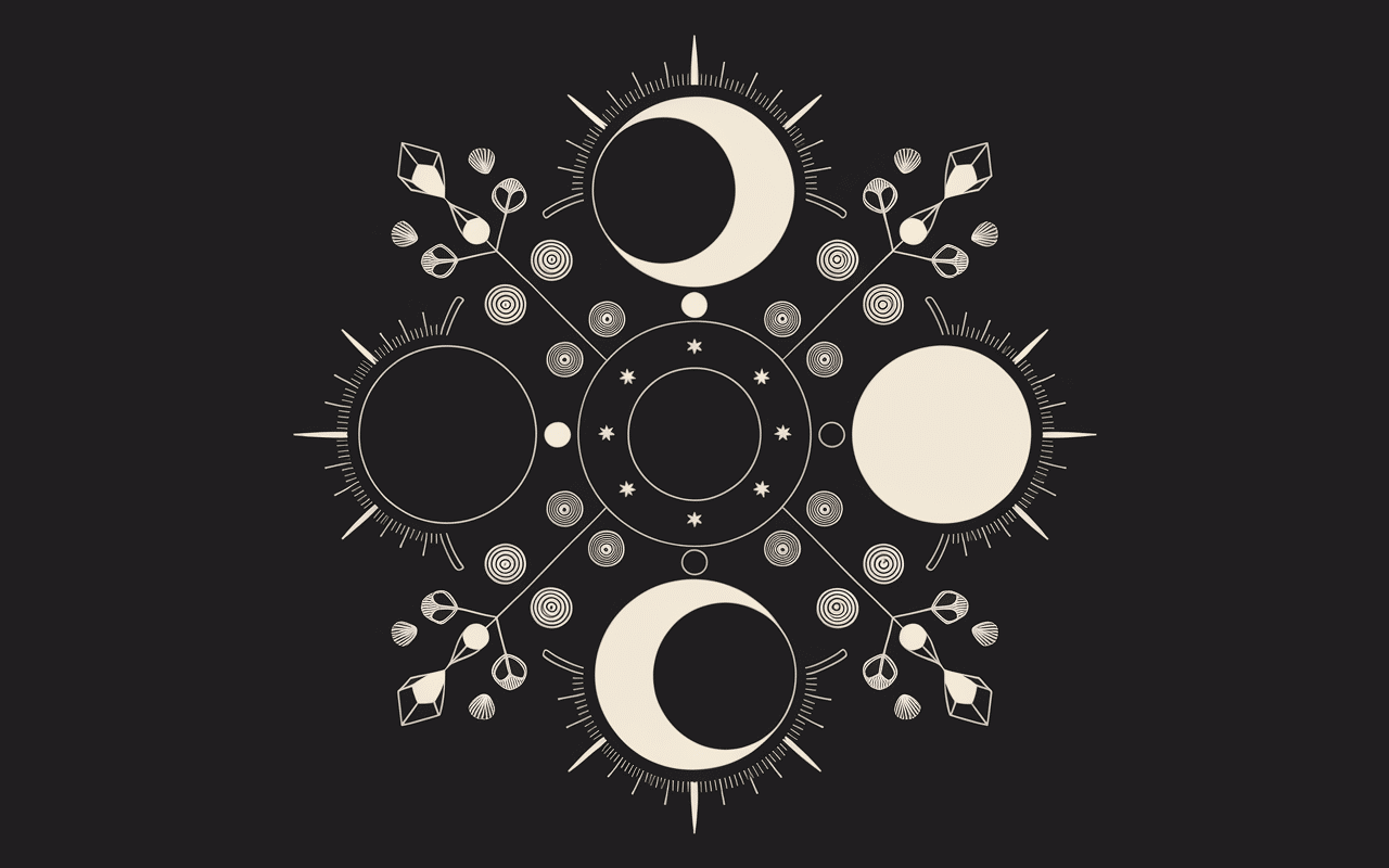 Diagramme artistique phases lune symbolique mystique