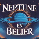 Illustration mystique Neptune en Belier fusion astrologique étoiles énergie cosmique
