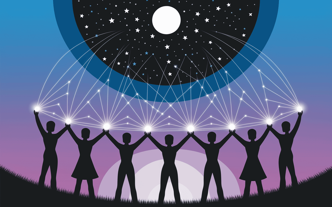 pleine lune en verseau collaboration cercle humain