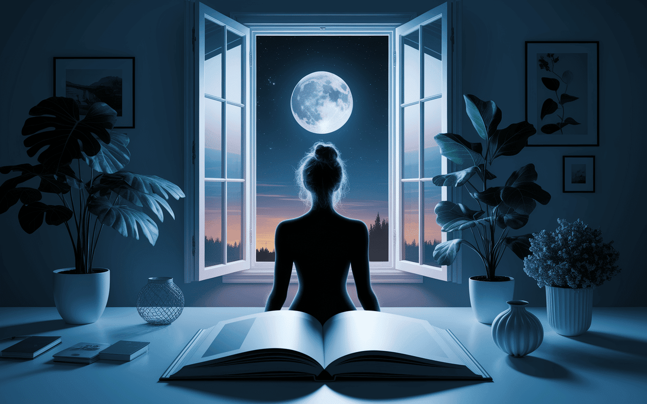 pleine lune en verseau introspection fenêtre carnet