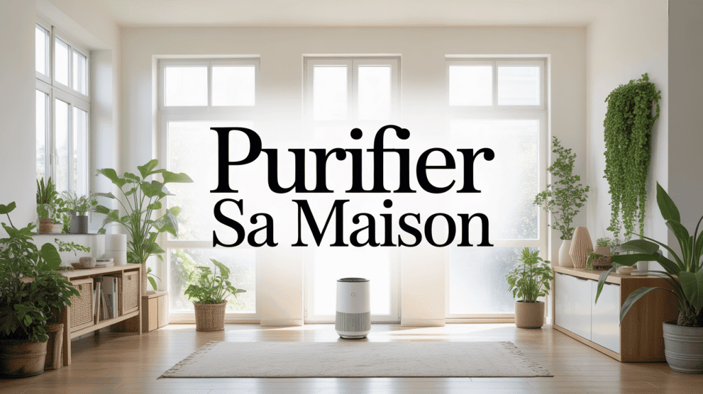 Image moderne purifier sa maison avec plantes purificatrices et purificateur d'air