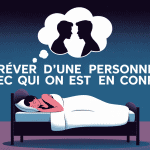 rêver d une personne avec qui on est en conflit illustration lit nuit