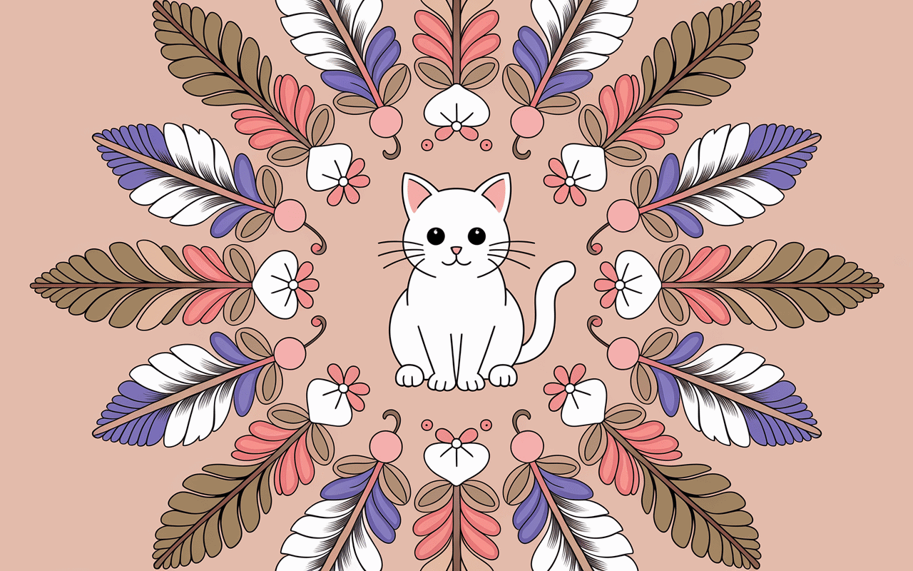 Rêver de chatons image chaton blanc innocent sur mandala