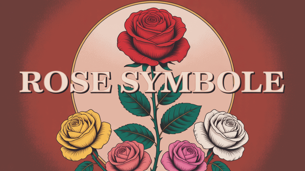 Rose symbole illustration centrale couleurs