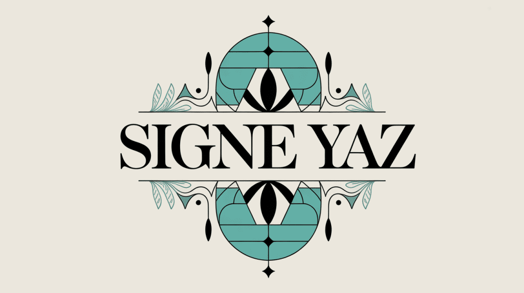 signe yaz design géométrique calligraphie moderne