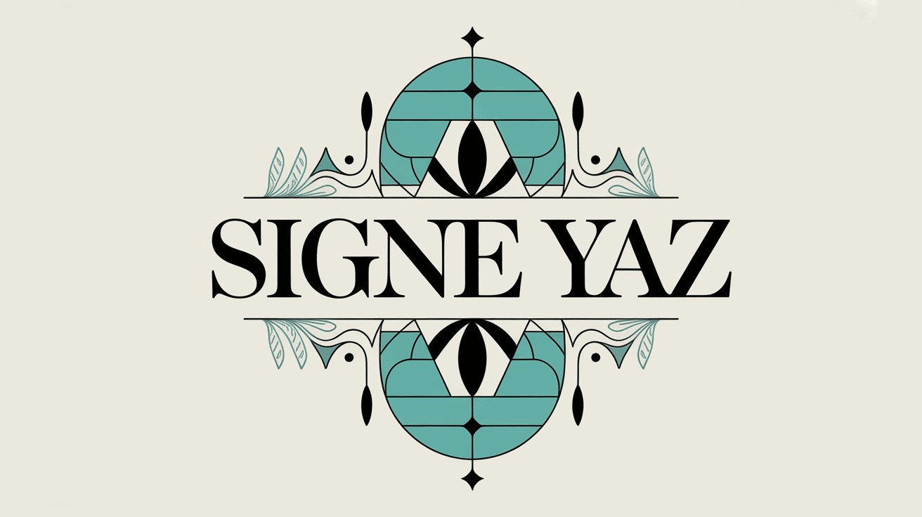 signe yaz design géométrique calligraphie moderne