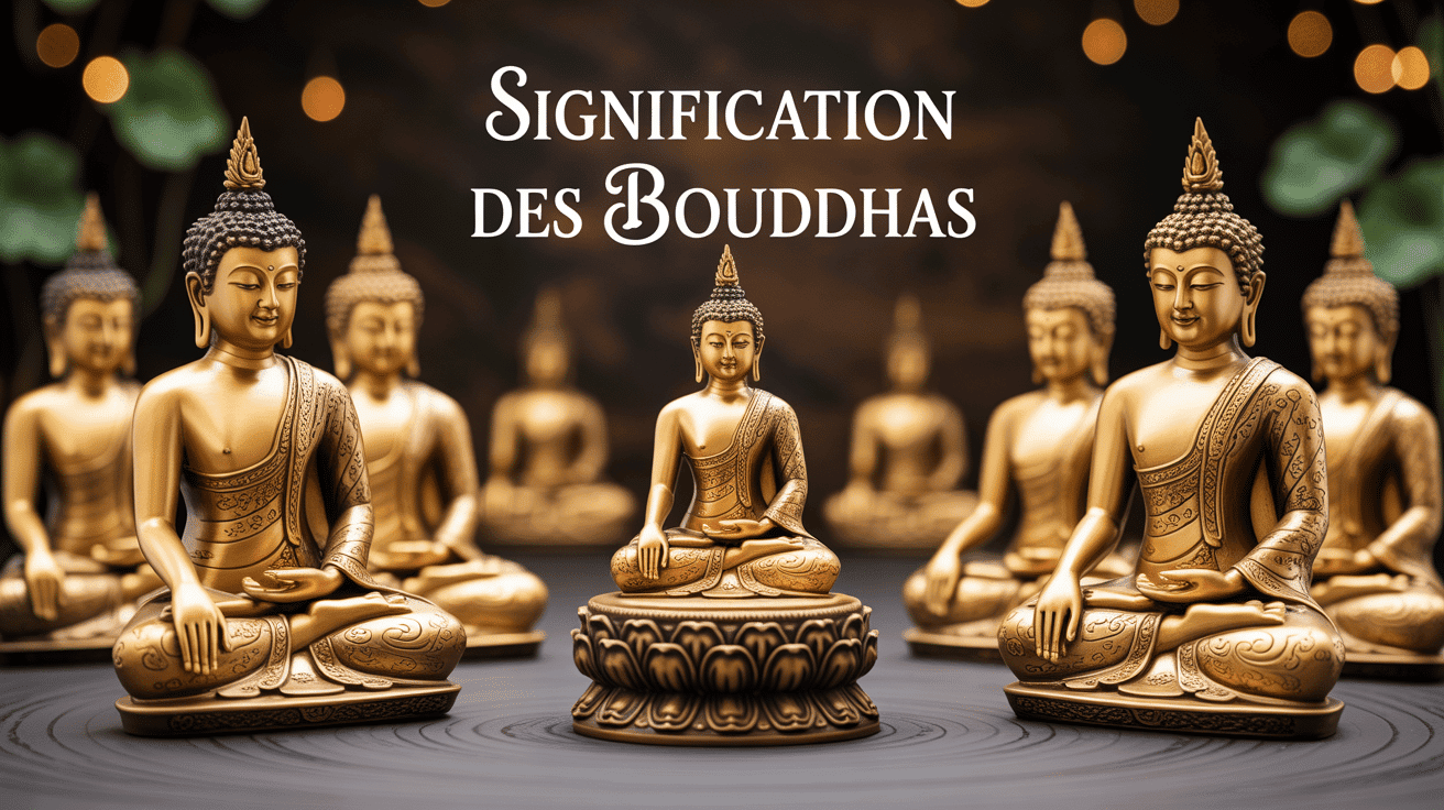 signification des bouddhas statues dorées postures méditatives