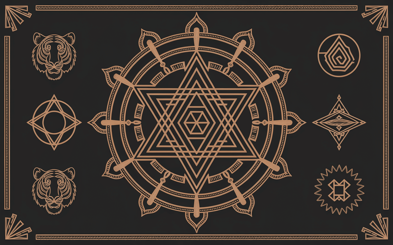 thai yantra tattoo motifs geometriques symboles outils