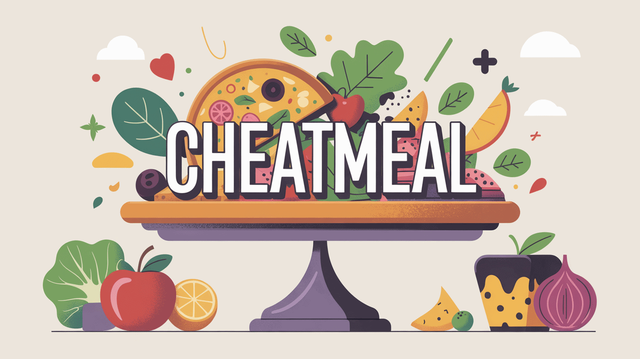 cheatmeal illustration assiette balance aliments