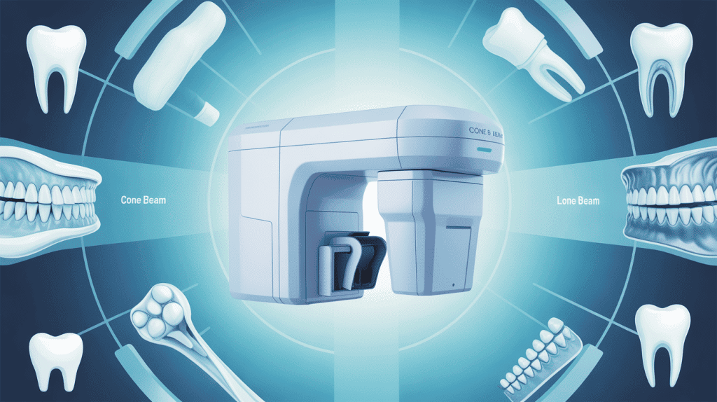 cone beam illustration vectorielle appareil et anatomie dentaire