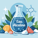 Illustration carafe et minéraux eau alcaline