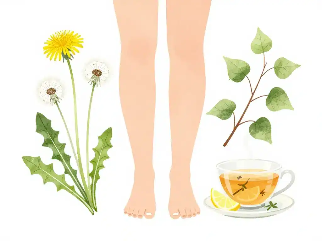 rétention d'eau remede de grand mere illustration tisanes plantes jambes