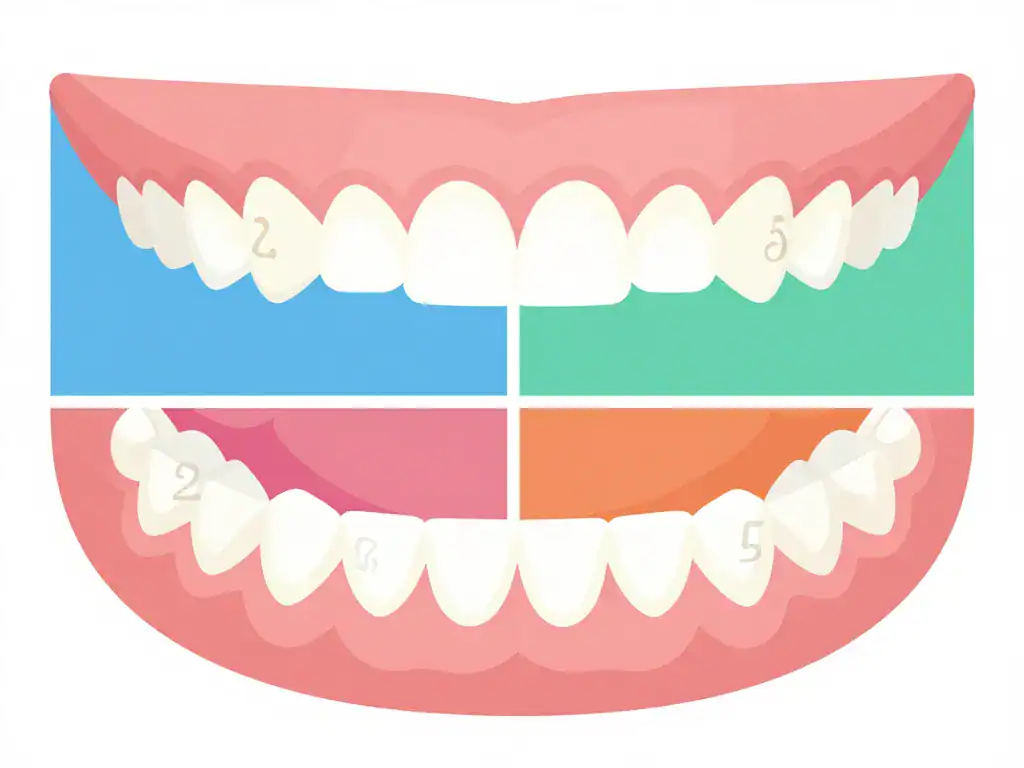 Illustration conceptuelle dents numérotées adulte